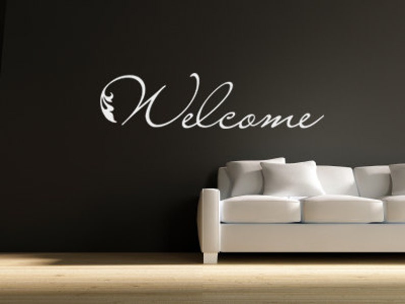 welcome sticker vinyl welcome decal welcome vinyl wall art | etsy