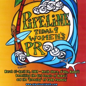 Heather Brown Art: 2009 Pipeline Women's Pro Surf Poster - Etsy