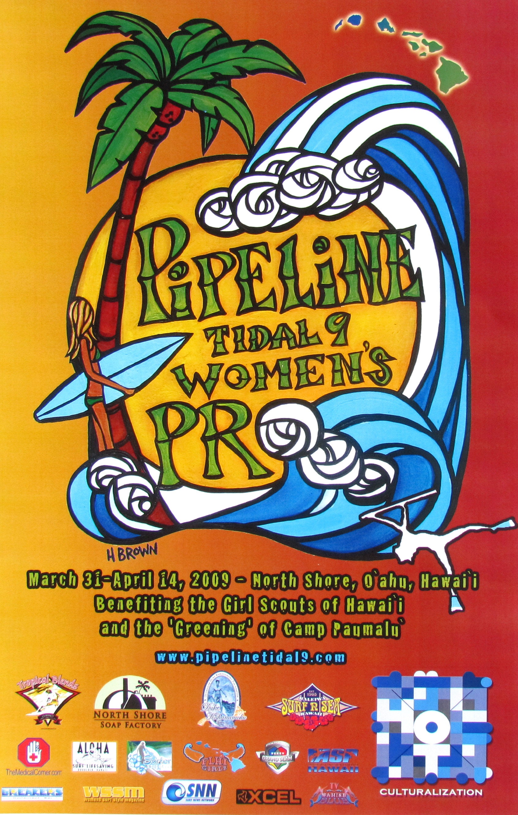 Heather Brown Art: 2009 Pipeline Women's Pro Surf Poster - Etsy Canada