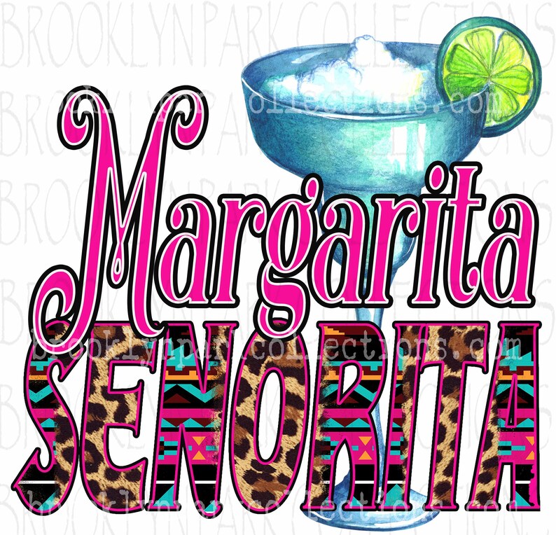 Margarita Senorita Leopard Aztec INSTANT Digital DOWNLOAD Etsy
