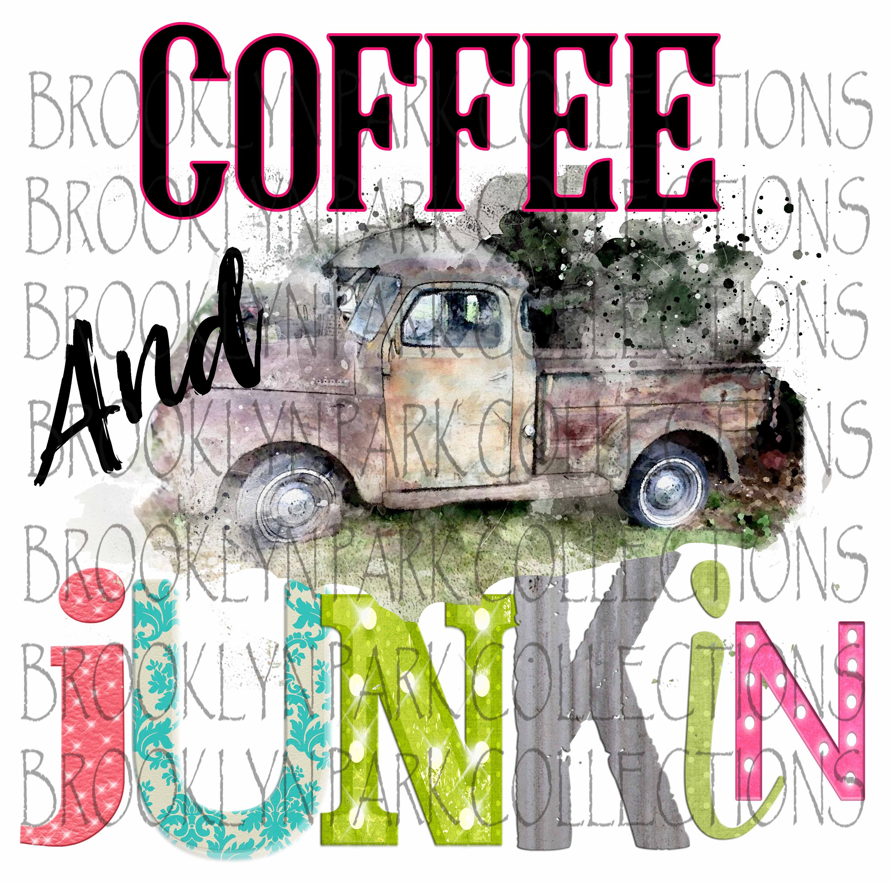 Coffee & Junkin Vintage Truck Farmhouse Instant Digital | Etsy