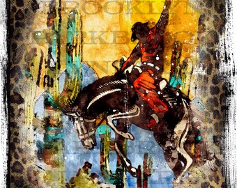 Grunge, Southwest, Rodeo, Cactus, Cowboy, Bucking Horse, Instant DIGITAL Download, Sublimation PNG, Graphics