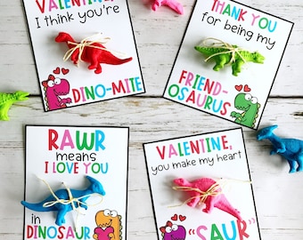 Dinosaur Valentine's Day Gift Tags | Kids Valentines Printable | Dinomite Valentine | Friendosaurus | DIY Valentines | Gift Tag | Digital