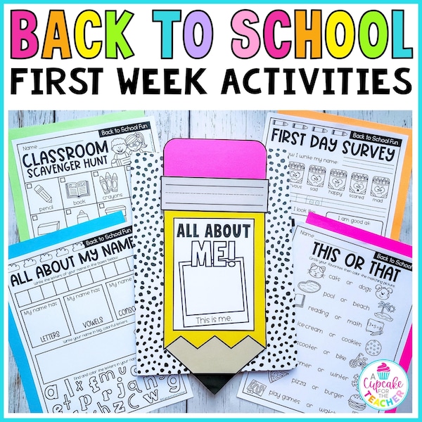 Back To School Activities | First Week of School Print and Go