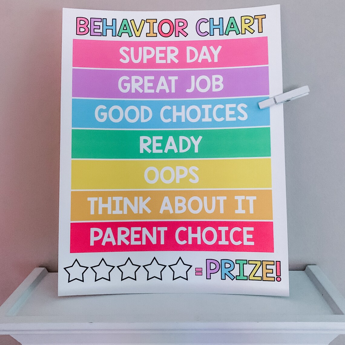 Behavior Chart Printable Clip Chart Behavior Chart for | Etsy