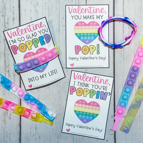 Étiquettes-cadeaux Pop it Fidget de la Saint-Valentin, cartes Pop