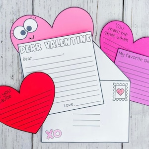 Manualidad con notas de amor para el día de San Valentín/Actividad de escritura para niños del día de San Valentín