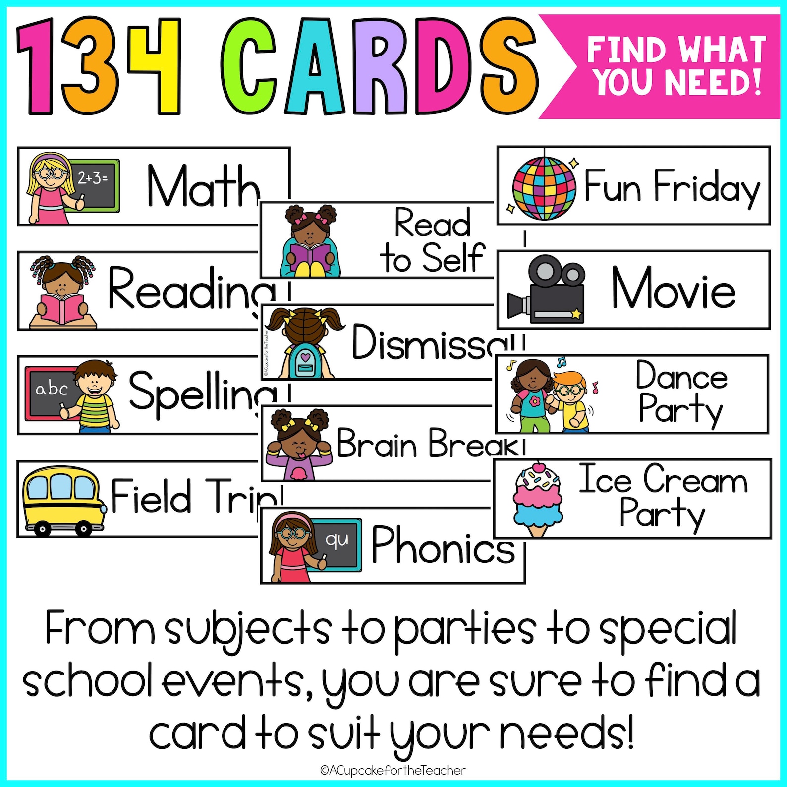 Classroom Daily Visual Schedule Cards With Editable Cards and Clocks - Etsy
