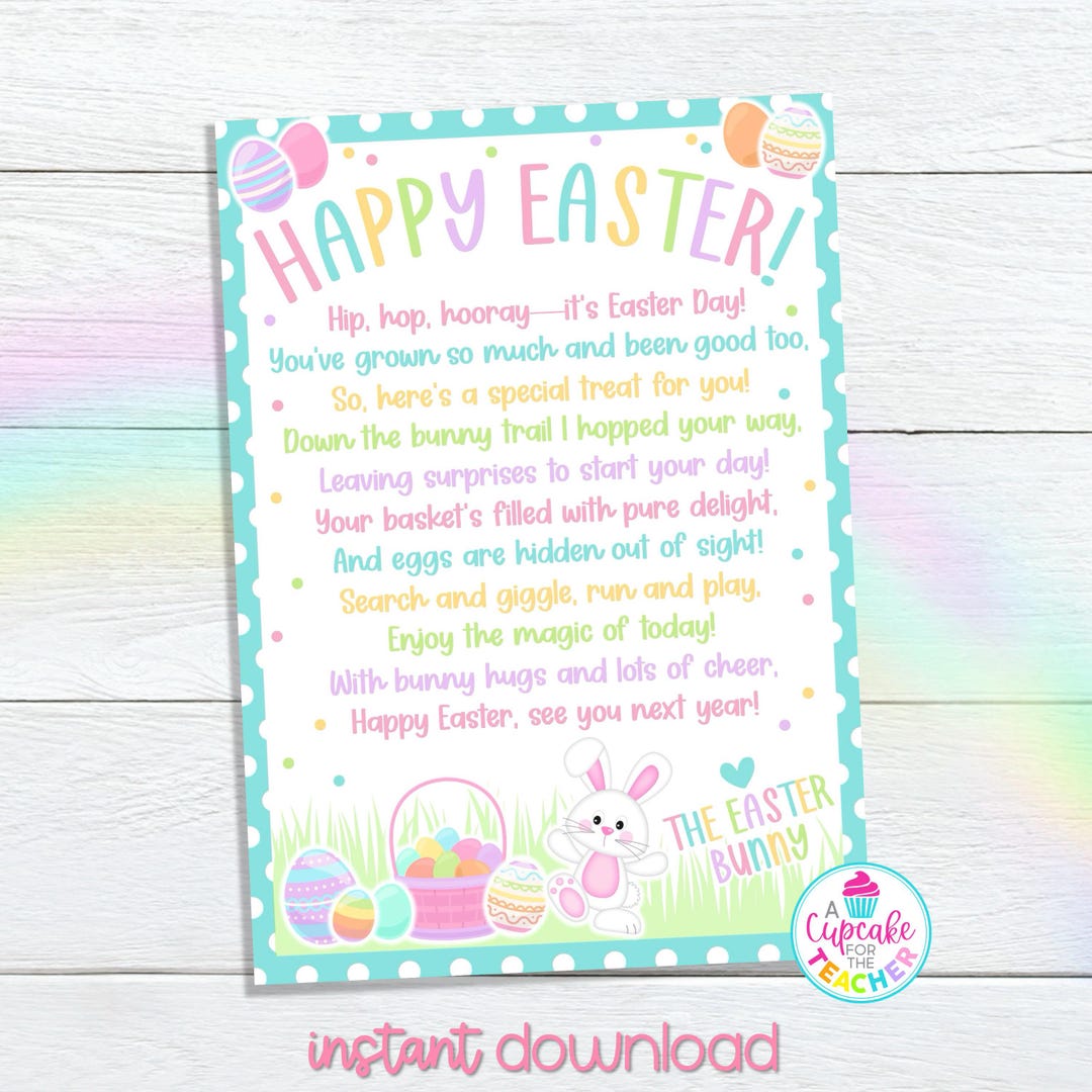 Easter Bunny Letter for Easter | Letter From the Easter Bunny | Kids ...