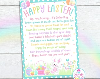 Lettre du lapin de Pâques pour Pâques | Lettre du lapin de Pâques | Remarque sur le panier de Pâques pour enfants | Note de lapin de Pâques imprimable | Téléchargement instantané