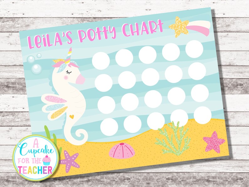 Potty Training Chart Unicorn Potty Chart Sticker Chart | Etsy
