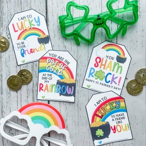 Presentetiketter för St. Patrick's Day | Utskrivbara etiketter för lyckosamma St. Patrick's Day | Etikett för skattkruka med guld | Godisetikett för St. Patrick's Day | Presentetikett | Digital