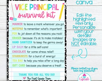 WZJHCL Assistant Principal Survival Kit – Dankesgeschenk Mit Make-up Tasche | Zurück Zur Schule | Für Lehrer & Vize-Rektoren