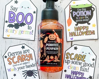 Halloween Gift Tags | Say Boo to Scary Germs | Germs Are Scary | Scare Up Good Clean Fun | Halloween Soap Gift Tags | Teacher Gift | Digital