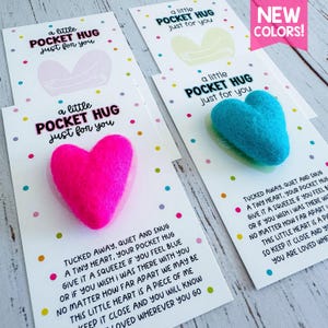 Pocket Hug Heart for Back to School | Pocket Hug Card AND Felt Heart | Pocket Hug Gift | First Day of School Hug | Heart Token Gift for Kids