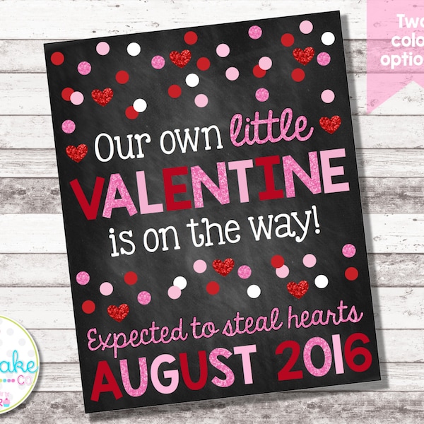 Valentine's Day Pregnancy Announcement | Little Valentine | Baby | Chalkboard Sign | Pregnancy Reveal | Valentine's Day Photo Prop | Digital