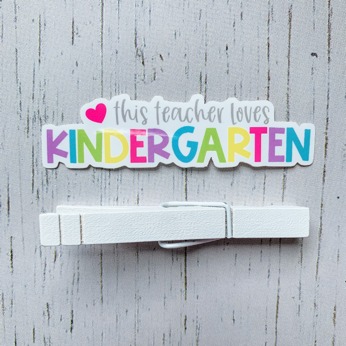 Teacher Sticker This Teacher Loves Kindergarten Grade - Etsy