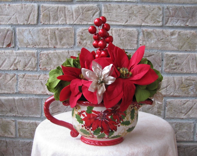 Christmas Floral Arrangement, Christmas Floral, Poinsettia Arrangement