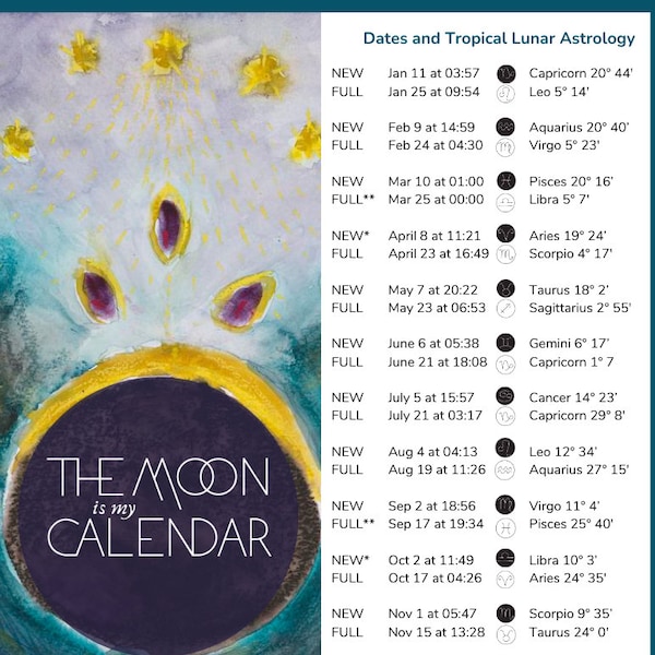 Moon Times and Signs 2024 Pacific Time Zone