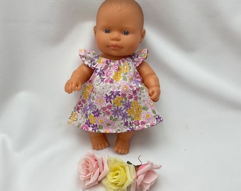 21 cm Miniland dolls clothes Pink flowered Seaside Dress