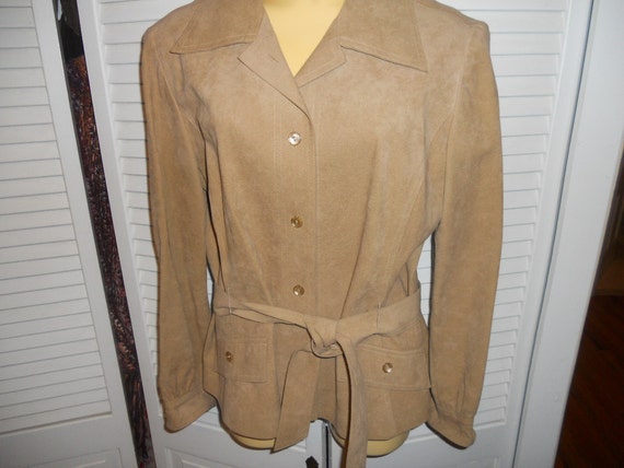 Vintage Abe Schrader jacket in tan/camel faux sue… - image 3