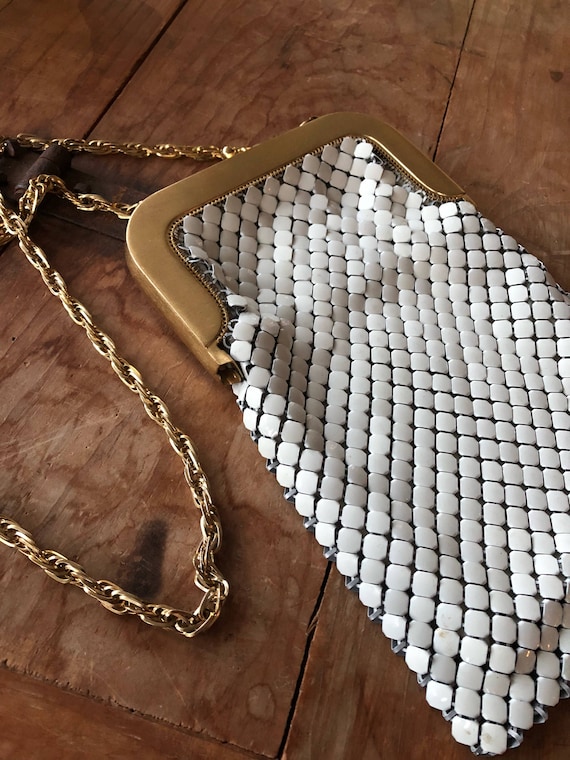 Vintage Whiting & Davis White Mesh Handbag with Go