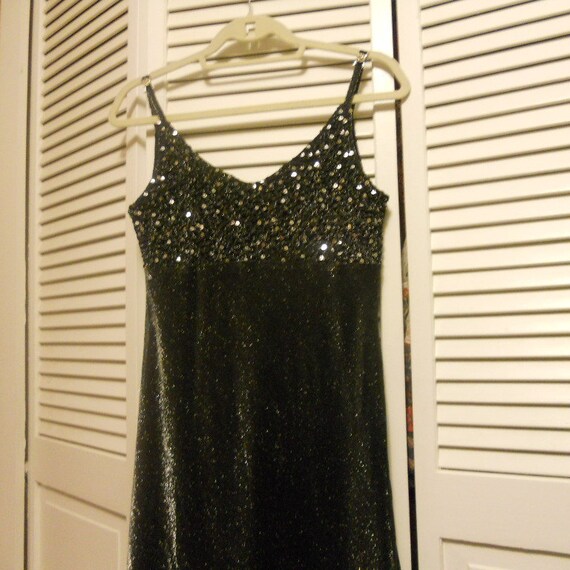 Vintage Black gown by Blondie Nites with silver sequi… - Gem