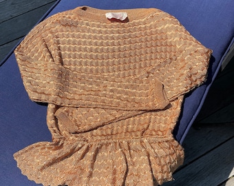 Vintage Miss O by  Oscar De La Renta Gold peplum sweater