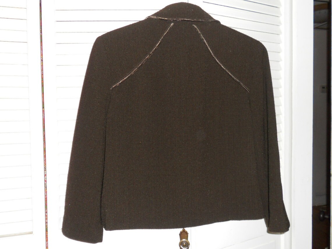 Veste Velours Noir Harve Benard - Taille S - 6 Boutons Décoratifs - Occasion Très Bon État