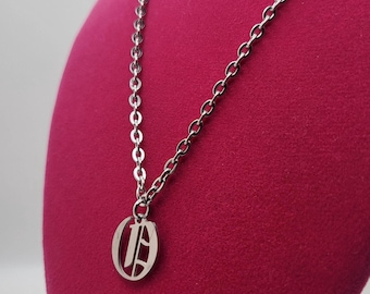 Stainless Steel Initial Necklace - Letter O, 18 inch