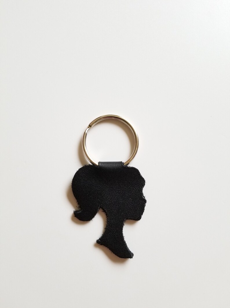 Leather Key Fob Key Fob Doll Head Keychain Girl Silhouette CHIFFANCY SILHOUETTE KEYCHAIN Silhouette Leather Keyring Leather Keyring