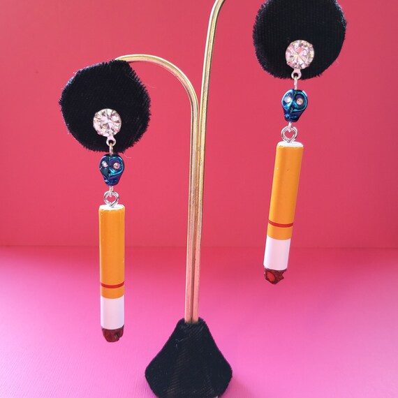 COFFIN NAILS CIGARETTES Earrings Candy Cigarettes Etsy