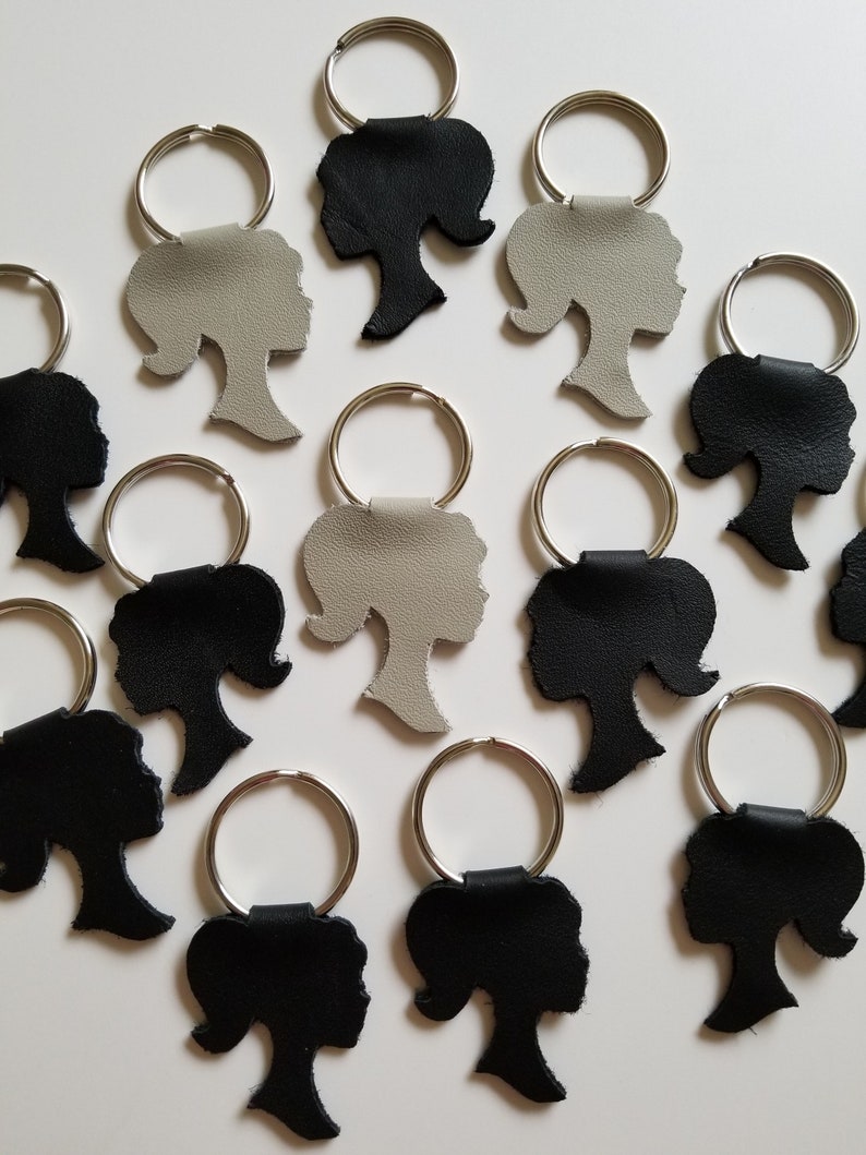 Leather Key Fob Key Fob Doll Head Keychain Girl Silhouette CHIFFANCY SILHOUETTE KEYCHAIN Silhouette Leather Keyring Leather Keyring