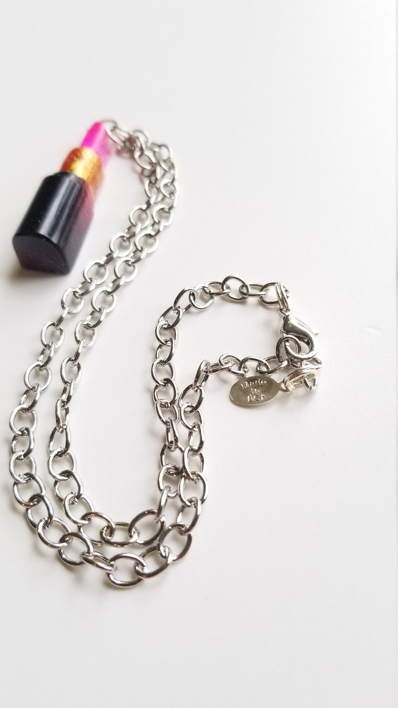 HOT PINK LIPSTICK Necklace 16 Inch Necklace Makeup Necklace Etsy