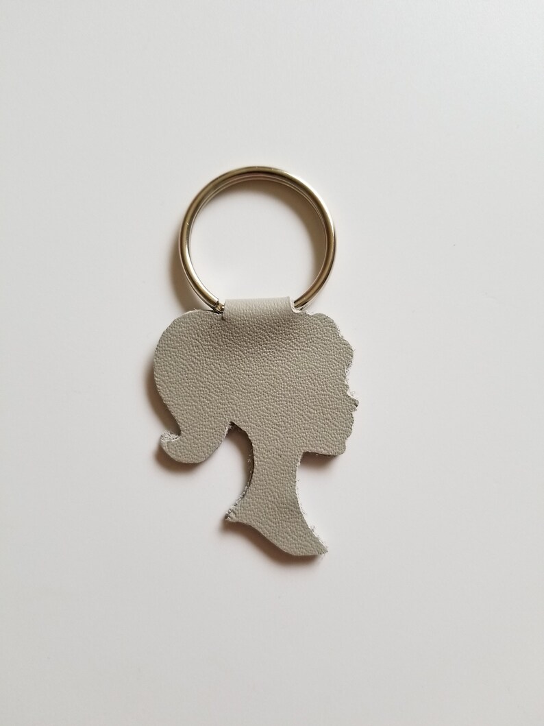 Leather Key Fob Key Fob Doll Head Keychain Girl Silhouette CHIFFANCY SILHOUETTE KEYCHAIN Silhouette Leather Keyring Leather Keyring