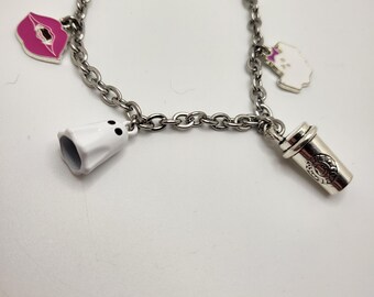 SPOOKY SPICE BRACELET, Charm Bracelet, White Ghostie