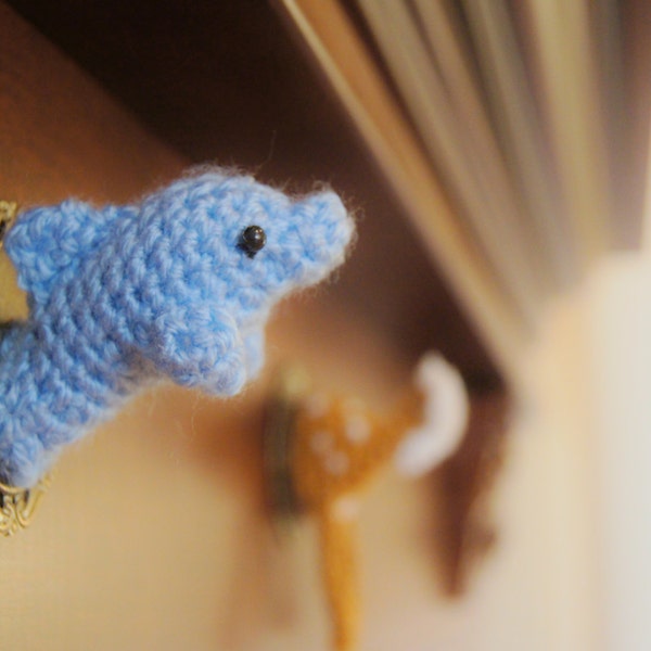 Miniature Crochet Dolphin Head Taxidermy