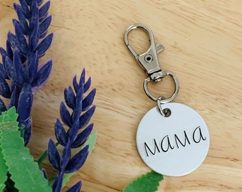 Mama, Small Aluminum Hand Stamped Keychain, Mother's Gift, Mother's Day