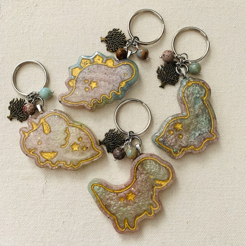 Earthy Dinosaurs~ Resin Keychain ~ Accessories