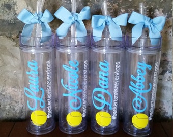 Tennis Tumbler--Skinny Personalized Tumbler--Team Gift--Coach Gift--Player Gift--Tennis Player--Sports Tumbler