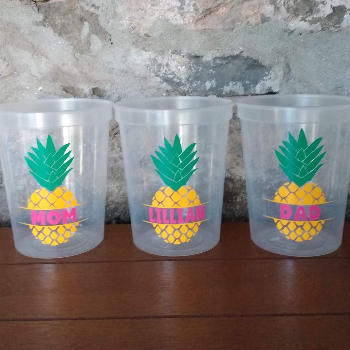 Personalized Pineapple Cupsclear Cups With Lid and Etsy