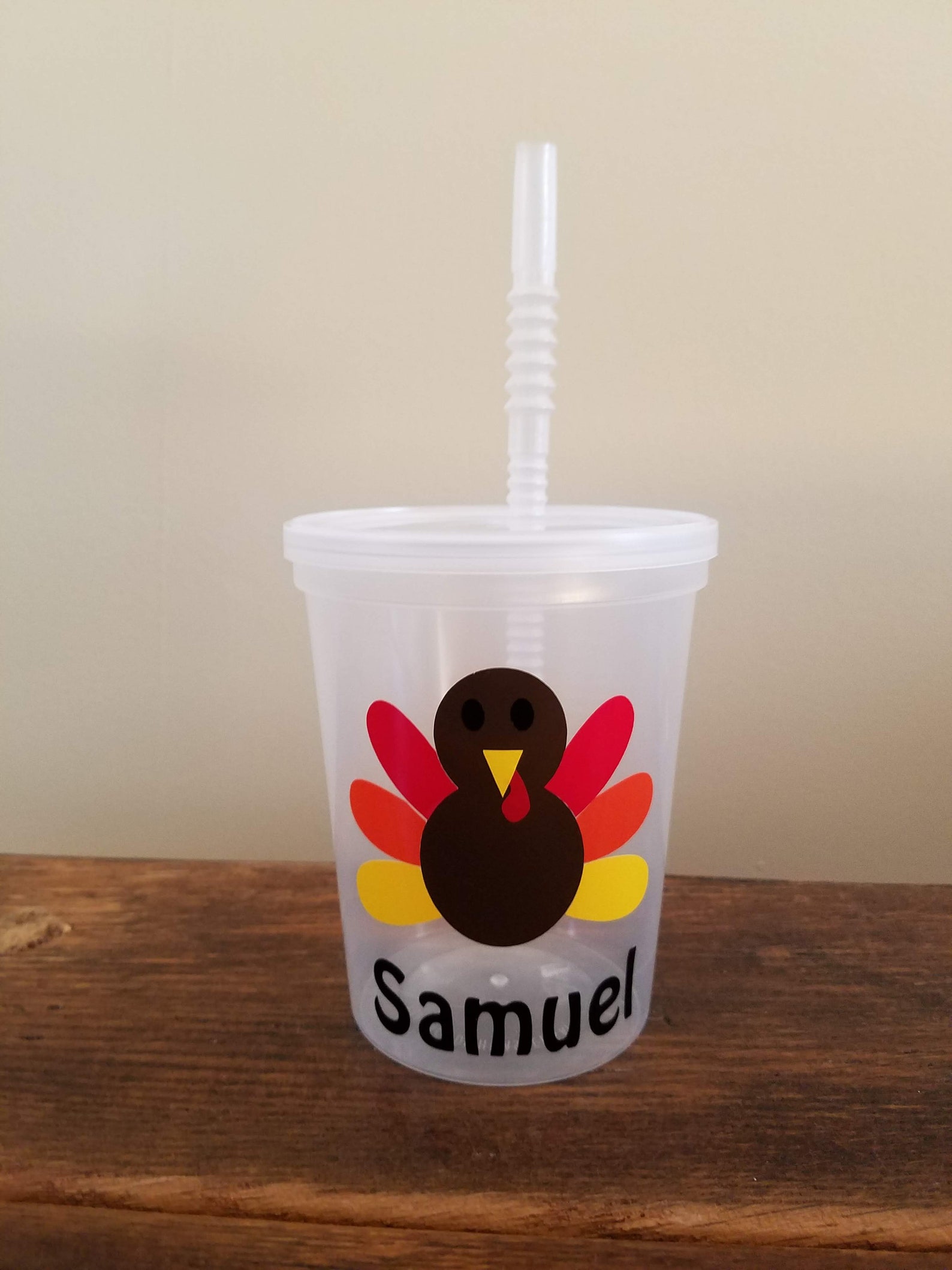 THANKSGIVINGPersonalized Turkey CupsClear Cups with Lid and Etsy