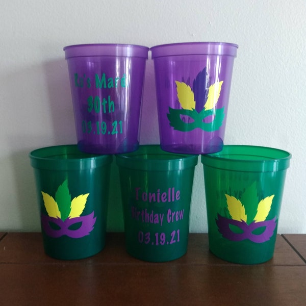 mardi gras plastic cups