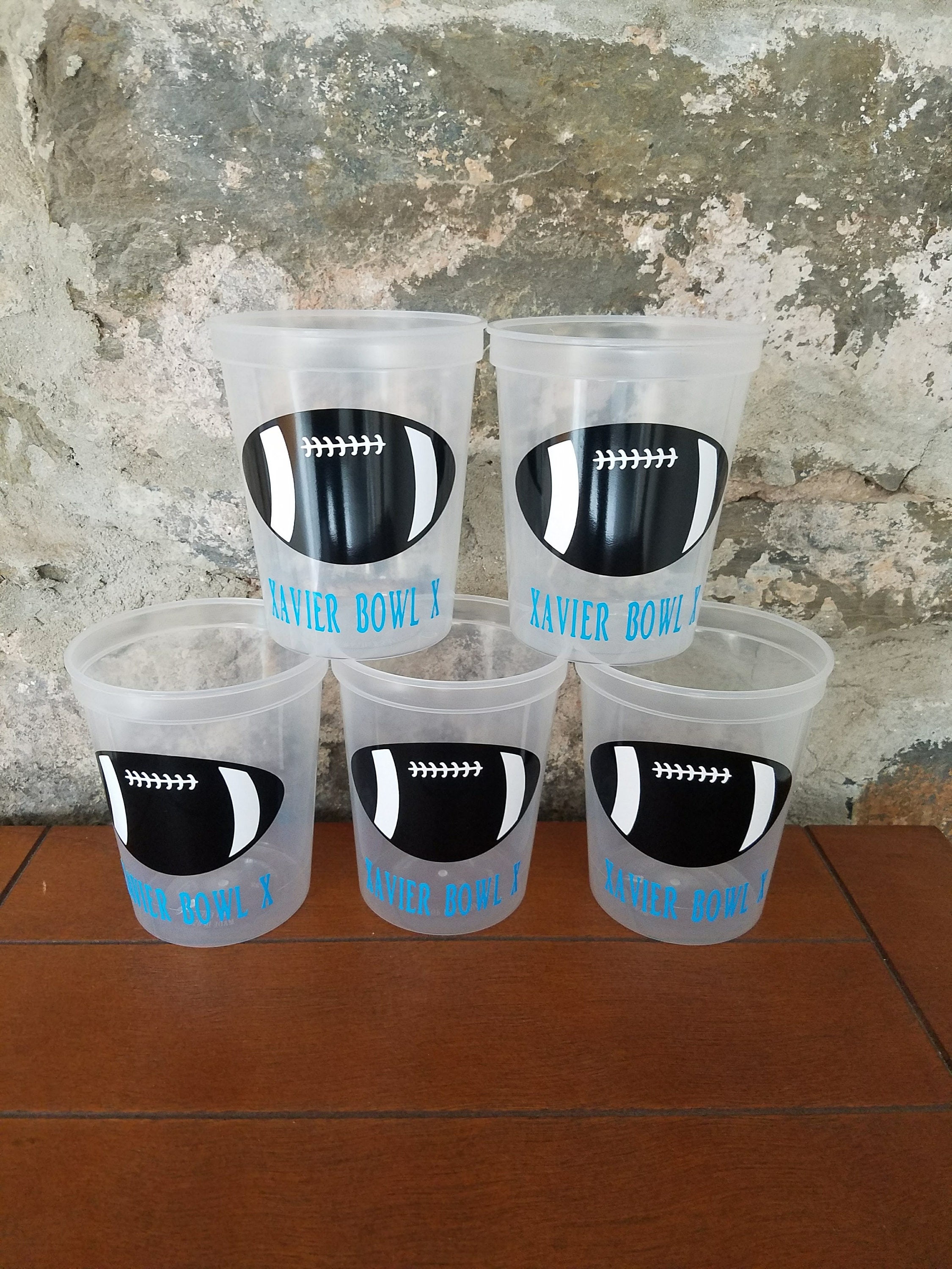 Personalized Football CupsClear Cups with Lid and Etsy