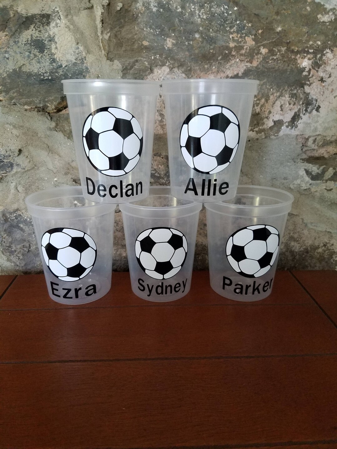 Personalized Soccer Cupsclear Cups With Lid and Strawbirthday Cups