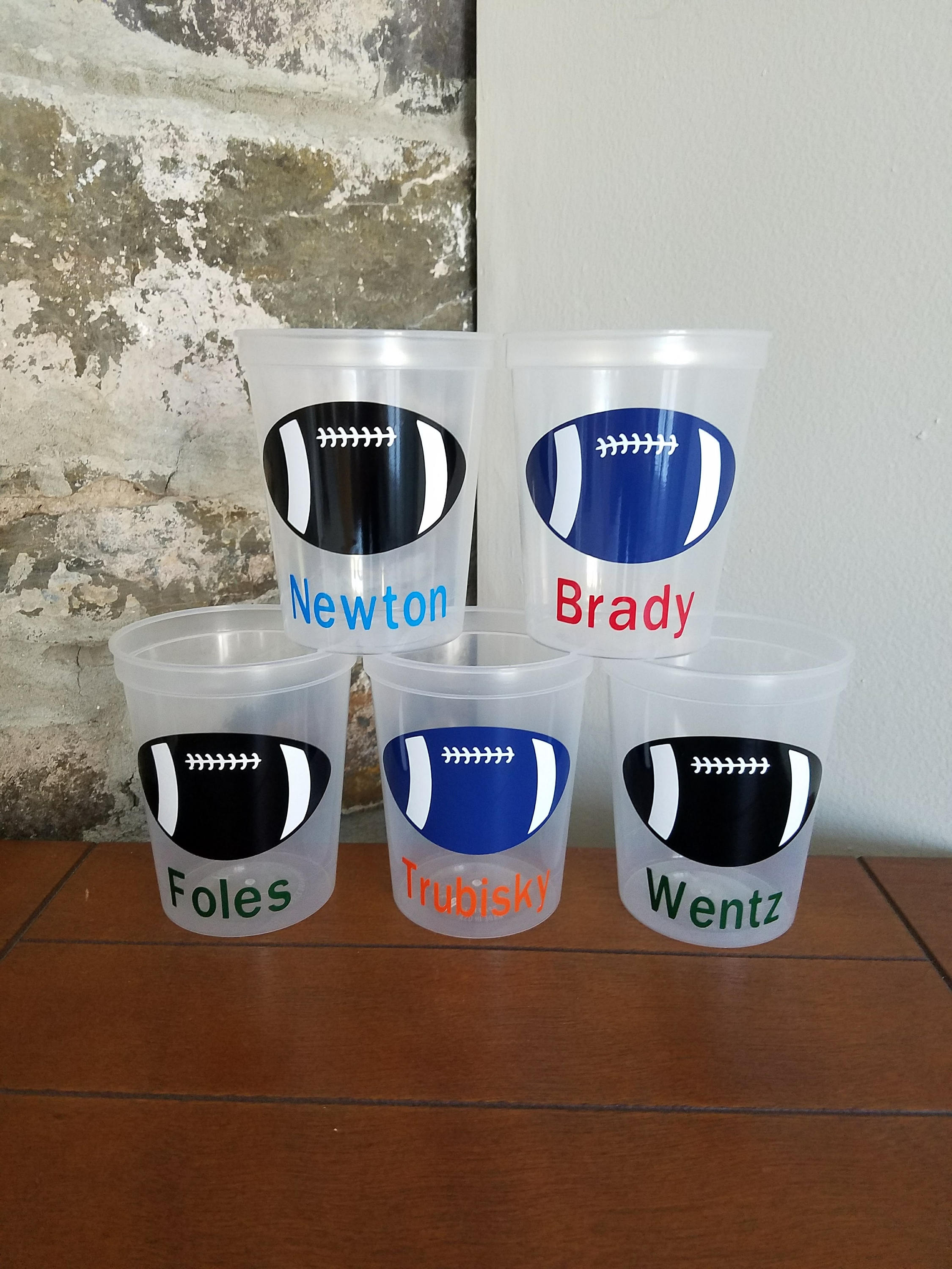 Personalized Football CupsClear Cups with Lid and Etsy