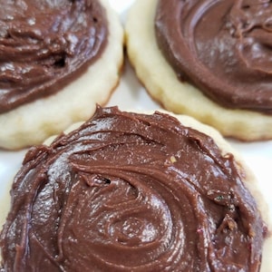 Fresh Homemade Cream Cheese Butter Cookies Smothered with Homemade CHOCOLATE  ~ round fluted cookie ~ 2 Dozen