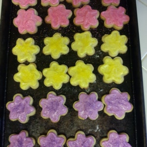 Fresh Homemade EASTER Floral Cream Cheese Butter Cookies with Homemade Buttercream Frosting-2 Dozen
