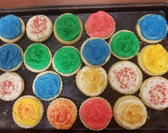 Fresh Homemade Cream Cheese Butter Cookies with Homemade Buttercream Frosting-2 Dozen