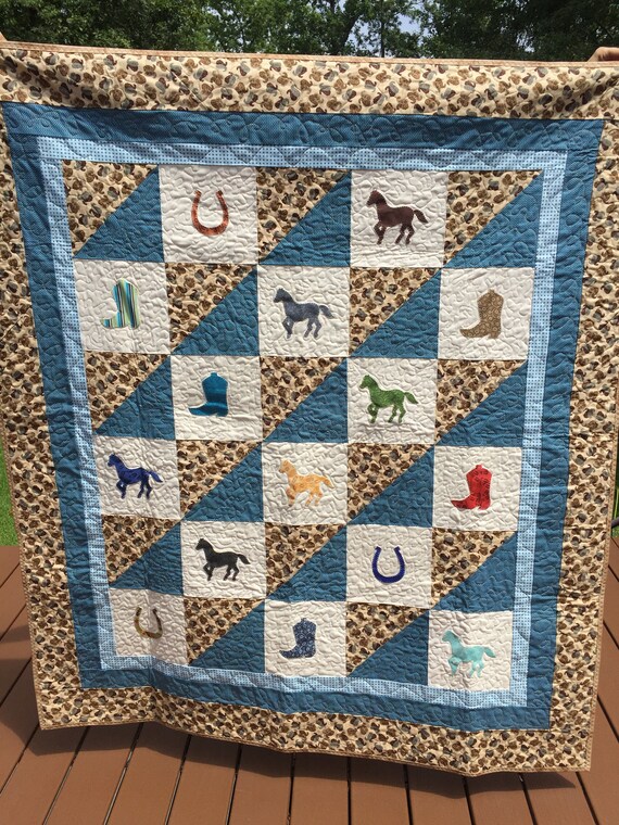 Hand Make Quilt Western Horses # 124